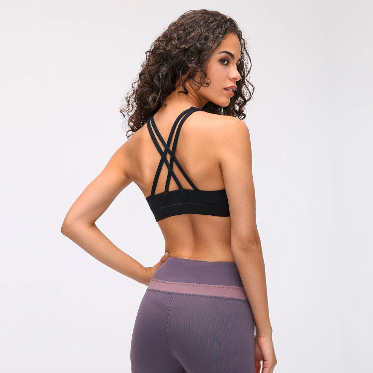 ‘Ultimate’ Strappy Back Sports Bra- Black