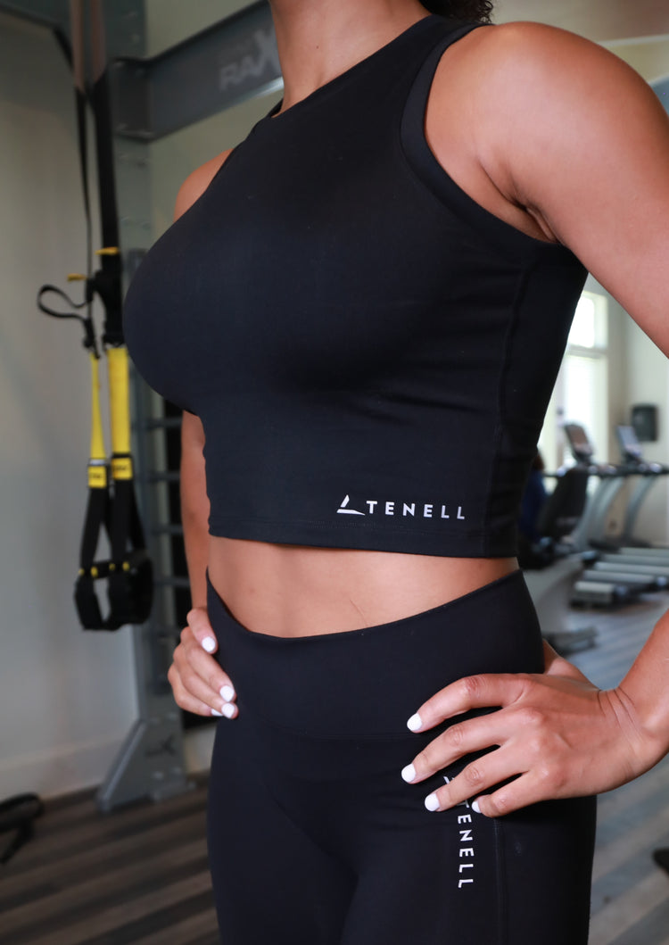 ‘Shift’ cropped tank top- Black